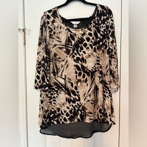 Christopher & Banks Printed Blouse - 3/4 length sleeve - size XL